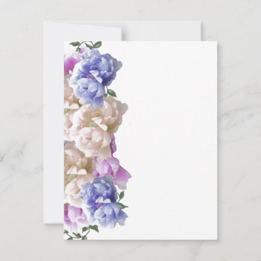 Elegant Peonies Wedding Jubileum Kaart (Achterkant)