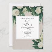 Elegant Peonies White Floral Greenery Wedding Kaart (Voorkant)