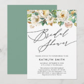 Elegant Peony Botanical Greenery Vrijgezellenfeest Kaart (Voorkant / Achterkant)