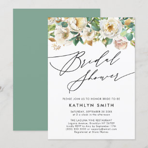 Elegant Peony Botanical Greenery Vrijgezellenfeest Kaart