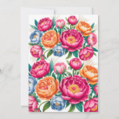 Elegant Peony Bouquet Bachelorette Party Kaart (Achterkant)