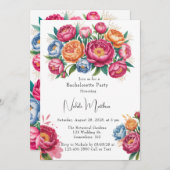 Elegant Peony Bouquet Bachelorette Party Kaart (Voorkant / Achterkant)