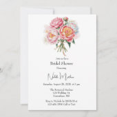 Elegant Peony Bouquet Vrijgezellenfeest Kaart (Voorkant)