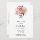 Elegant Peony Bouquet Vrijgezellenfeest Kaart (Voorkant / Achterkant)