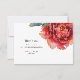 Elegant peony bruiloft bedankt je kaart