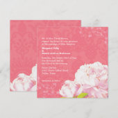 Elegant Peony Coral Pink Wedding Kaart (Voorkant / Achterkant)