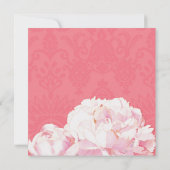 Elegant Peony Coral Pink Wedding Kaart (Achterkant)