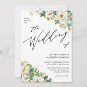 Elegant Peony Floral Greenery in one Wedding Kaart (Voorkant)