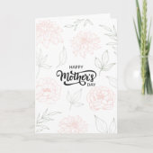 Elegant Peony Floral Mother’s Day Card Kaart (Voorkant)