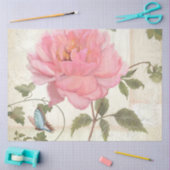 Elegant Peony Flower Butterfly Ephemera ontkoppeli Tissuepapier (Craft)