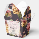 Elegant Peony Flowers op Paars Brown Bedankdoosjes (Geopend)