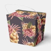 Elegant Peony Flowers op Paars Brown Bedankdoosjes (Achterkant)