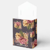 Elegant Peony Flowers op Paars Brown Bedankdoosjes (Geopend)