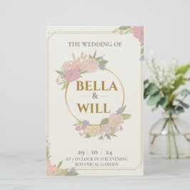 Elegant Peony Lily Roos Wedding Briefpapier