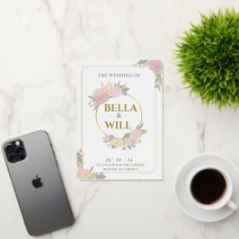 Elegant Peony Lily Roos Wedding Folie Wenskaart