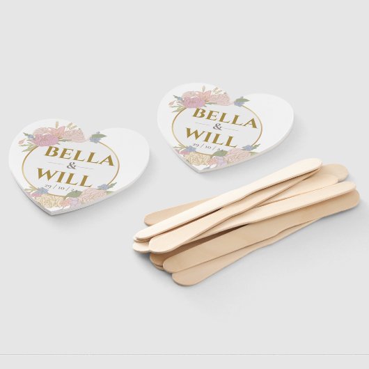 Elegant Peony Lily Roos Wedding Handwaaier (Niet-gemonteerd)