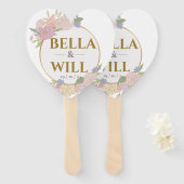 Elegant Peony Lily Roos Wedding Handwaaier (Voorkant en achterkant)