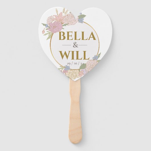 Elegant Peony Lily Roos Wedding Handwaaier (Voorkant)