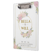 Elegant Peony Lily Roos Wedding Klembord (Links)