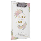 Elegant Peony Lily Roos Wedding Klembord (Rechts)