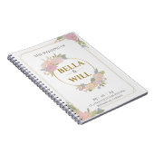 Elegant Peony Lily Roos Wedding Notitieboek (Rechterzijde)