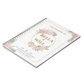 Elegant Peony Lily Roos Wedding Notitieboek (Linkerzijde)