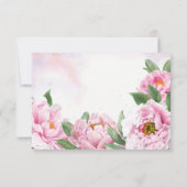 Elegant Peony Minimalist Wedding RSVP Kaart (Achterkant)
