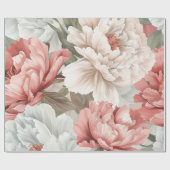 Elegant Peony Seamless Pattern Soft Pastel Cadeaupapier (Vlak)