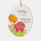 Elegant Peony Wedding Bridesmaids Gift Keramisch Ornament (Rechts)