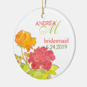 Elegant Peony Wedding Bridesmaids Gift Keramisch Ornament (Links)