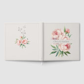Elegant Peony Wedding Guestbook – Beige Design Gastenboek (Volledig)