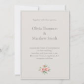 Elegant Peony Wedding Invitation with QR Code Kaart (Achterkant)
