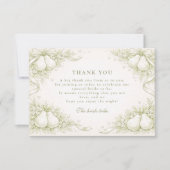 Elegant Perfect Pair Pear Bridal Shower Bedankkaart (Voorkant)