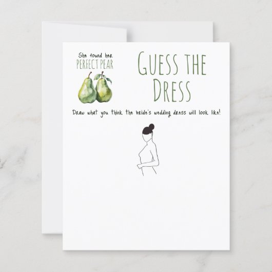 Elegant Perfect Pear Vrijgezellenfeest Game Draw K (Voorkant)