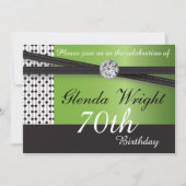 Elegant Peridot and Black Birthday Party Kaart (Voorkant)