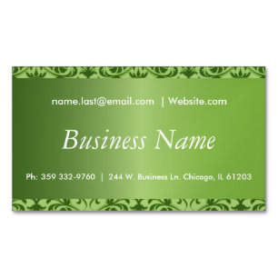 Elegant Peridot Green Damask Magnetisch Visitekaartje