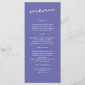 Elegant Periwinkle Blue Calligraphy Wedding Menu (Voorkant)