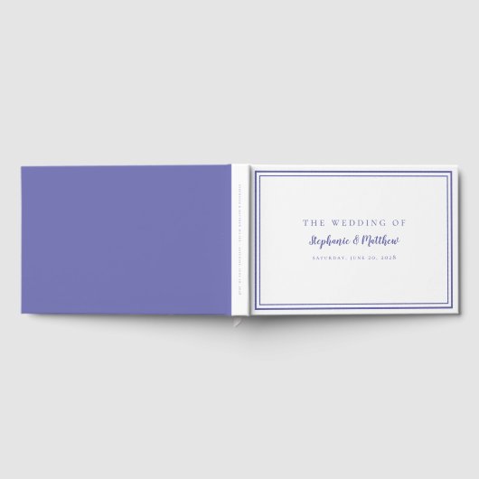 Elegant Periwinkle Blue Chic Simple Modern Wedding Gastenboek (Volledig)