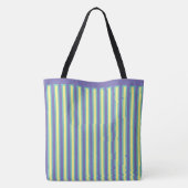 Elegant Periwinkle Blue en Yellow Striped Tote Bag (Achterkant)