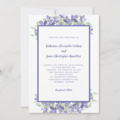 Elegant Periwinkle Blue Floral Waterverf Wedding Kaart (Voorkant)