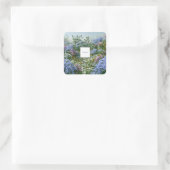 Elegant Periwinkle Blue Orange Wildflower Meadow Vierkante Sticker (Tas)
