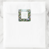Elegant Periwinkle Blue Peach Wildflower Meadow Vierkante Sticker (Tas)
