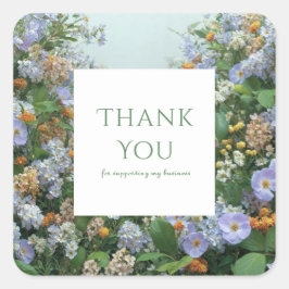 Elegant Periwinkle Blue Peach Wildflower Meadow Vierkante Sticker