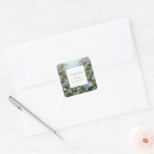 Elegant Periwinkle Blue Peach Wildflower Meadow Vierkante Sticker (Envelop)