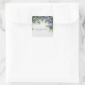 Elegant Periwinkle Blue Pink Aster Floral Arch Vierkante Sticker (Tas)