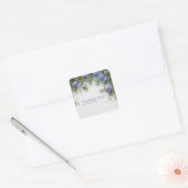 Elegant Periwinkle Blue Pink Aster Floral Arch Vierkante Sticker (Envelop)