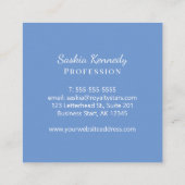 Elegant Periwinkle Blue Professional Monogram Squa Vierkante Visitekaartje (Achterkant)