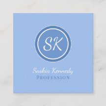 Elegant Periwinkle Blue Professional Monogram