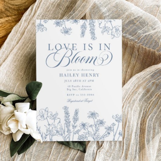 Elegant Periwinkle Blue Wildflower Vrijgezellenfee Kaart