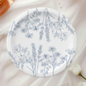 Elegant Periwinkle Blue Wildflower Vrijgezellenfee Papieren Bordje